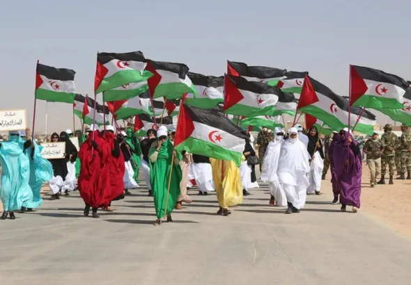Protest by the Polisario Front in the refugee camps of Tindouf, Algeria.