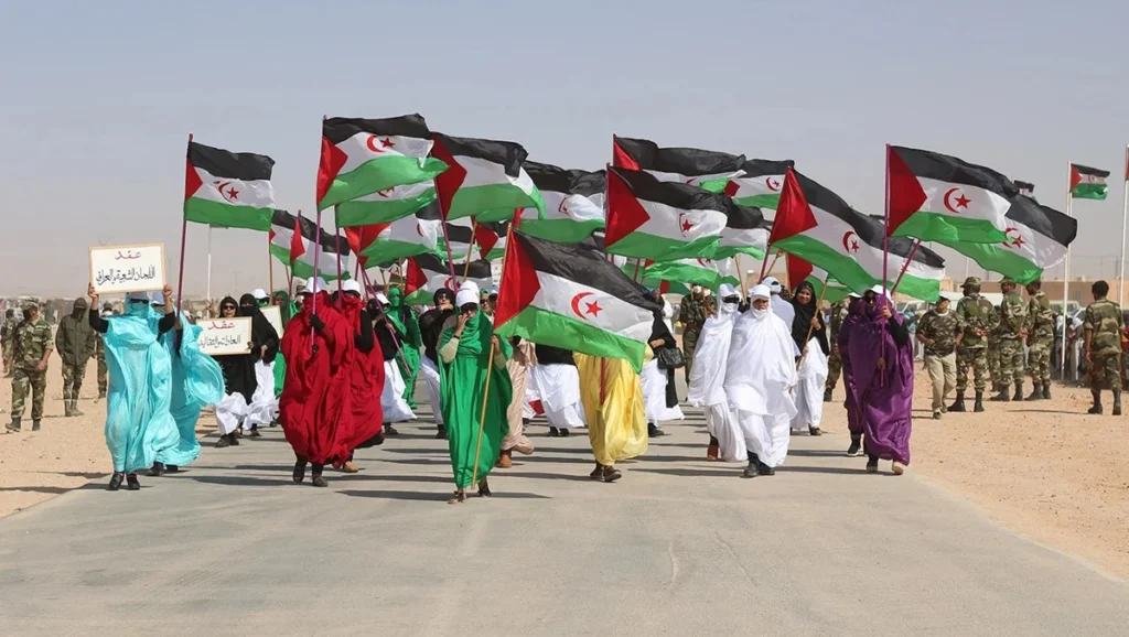 Protest by the Polisario Front in the refugee camps of Tindouf, Algeria.