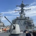 A US warship at the Norfolk Naval Base, United States. Photo: EFE-/Esteban Capdepon Sendra.