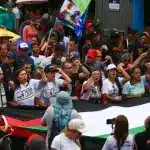 Venezuelans march against the genocide perpetrated by Israel. Photo: Fausto Torrealba/AVN.