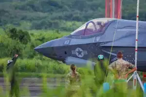 US Marines park an F-35B fighter aircraft at Naval Station Roosevelt Roads in Puerto Rico on Sept 13, 2025. Photo: Kendall Torres Cortés/picture alliance/file photo.