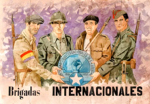 Spain Civil War era poster honoring the International Brigades. Photo: Tribune Mag/File photo up-scaled by Orinoco Tribune.