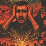 Israel’s war on Gaza is not just physical — it’s neurological. This visual renders the nervous system under siege: empathy frayed, grief surveilled, trust weaponized. A child reaches for memory as drones mimic care. The assault is intimate, algorithmic, and global. Photo: Medium/File photo.