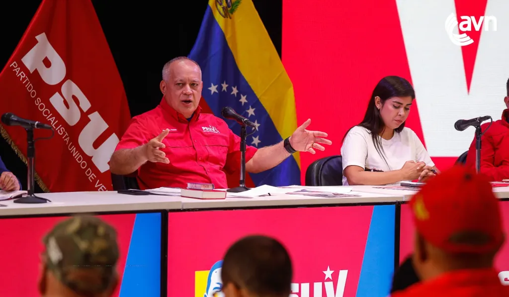Venezuela's PSUV Secretary General Diosdado Cabello during the weekly press conference of the party on Monday, Nov. 17, 2025. Photo: Fausto Torrealba/AVN.