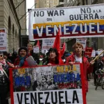 Protesters march in New York City against war on Venezuela in 2019. Photo: Workers World.