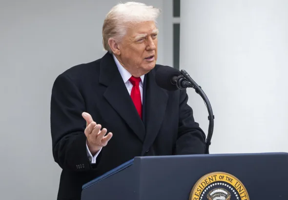 US President Donald Trump during the traditional Thanksgiving event held at the White House on November 25, 2025. Source: CNP/AdMedia/Legion-Media.