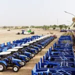 The distribution of agricultural machinery to farmers has been one of the cornerstones of the Agricultural Offensive of the Traoré Government. Photo: Presidency of Burkina Faso.