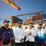 Venezuelan Deputy Foreign Minister for Latin America Rander Peña and Cuban Ambassador to Venezuela Jorge Luis Mayo supervise the shipment of humanitarian aid to Cuba, in La Guaira port, Venezuela, November 8, 2025. Photo: Ministry of Transport of Venezuela.