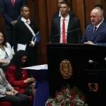 Venezuelan Minister for the Interior Diosdado Cabello delivers his address at the Congress on Drug Use and Juvenile Delinquency: Justice with a Humane Face, at the Supreme Court of Justice headquarters in Caracas, November 7, 2025. Photo: Con El Mazo Dando.