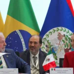 Brazilian President Luiz Inácio Lula da Silva (left) and Mexican President Claudia Sheinbaum (right) at the CELAC heads of states summit in Honduras, April 2025. File photo.