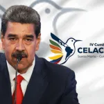 Photo composition showing Venezuelan President Nicolás Maduro with the logo of the CELAC-EU Summit in Santa Marta, Colombia. Photo: Venezuela News.
