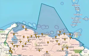 Partial view of Maiquetía's Flight Information Region under responsibility of the Venezuelan government. File photo.