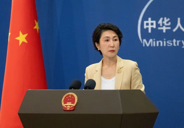 Chinese Foreign Ministry Spokesperson Mao Ning at her regular press conference, November 28, 2025. Photo: VCG.