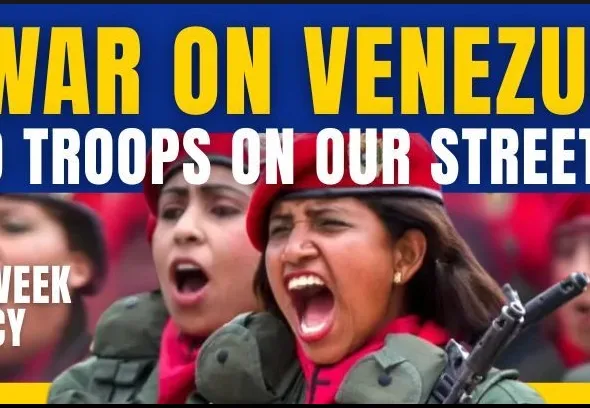 Poster for the call for protests against US war on Venezuela. Photo: UNAC.