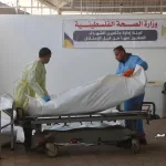 Staff at the Nasser Medical Complex in Gaza receive bodies of Palestinian prisoners released by the Zionist entity as part of the prisoner exchange deal with Hamas, November 3, 2025. Photo: Facebook/Jerusalem-alquds.