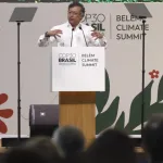 Colombian President Gustavo Petro speaks at the COP30 Climate Summit in Belém, Brazil, November 6, 2025. Photo: COP30.