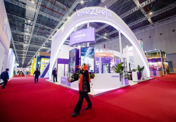 Venezuelan stall at the Shanghai Expo 2025, Shanghai, China. Photo: EFE.