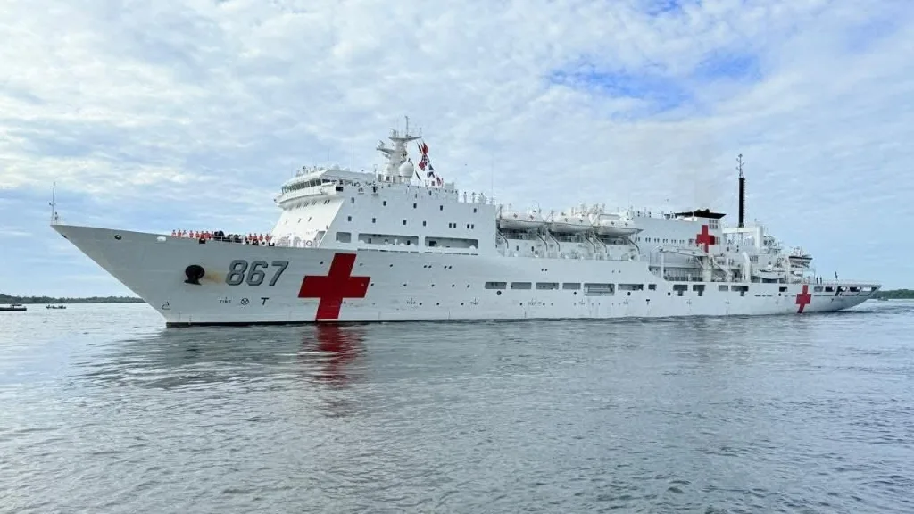 Chinese naval hospital ship Silk Road Ark also known by its hull number 867. The ship is part of the People's Liberation Army Navy of China and is primarily used for humanitarian and medical missions. Photo: Ministry of National Defense, People's Republic of China.
