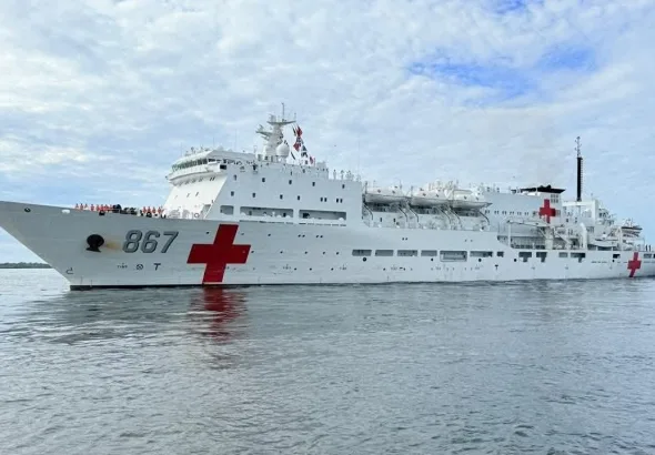 Chinese naval hospital ship Silk Road Ark also known by its hull number 867. The ship is part of the People's Liberation Army Navy of China and is primarily used for humanitarian and medical missions. Photo: Ministry of National Defense, People's Republic of China.