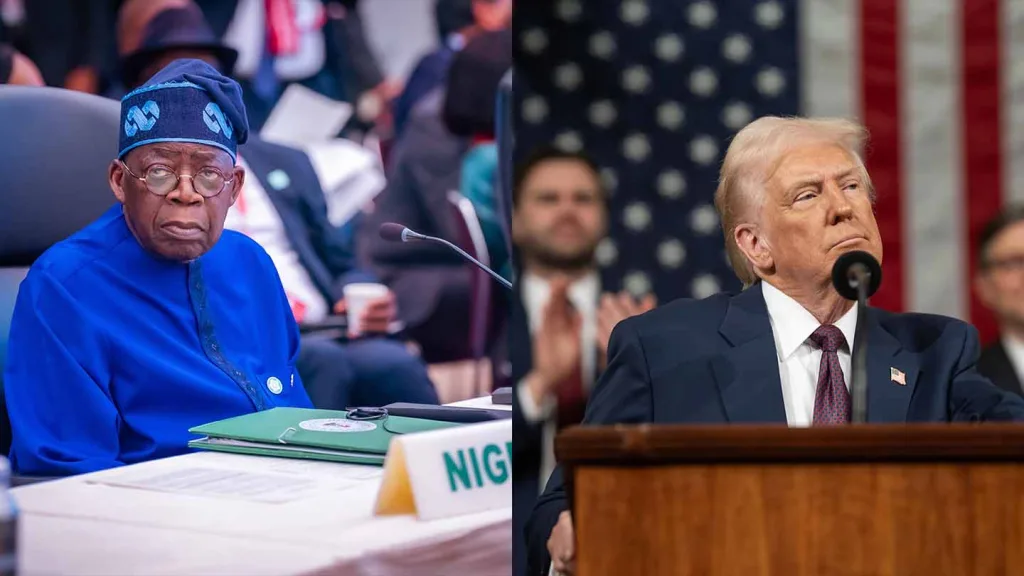 Nigerian President Bola Ahmed Tinubu (left) and US President Donald Trump (rights). Photos via X.