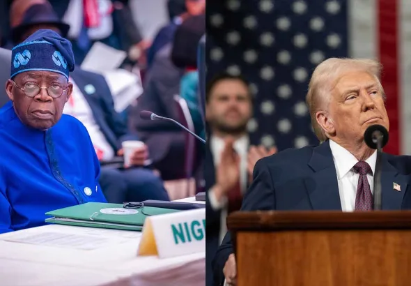 Nigerian President Bola Ahmed Tinubu (left) and US President Donald Trump (rights). Photos via X.