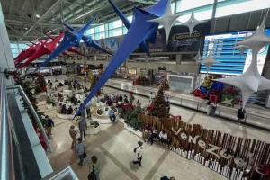 People waiting at the arrivals gate in Simón Bolívar International Airport, which serves Caracas, in Maiquetía, La Guaira state, Venezuela. Photo: Miguel Gutiérrez/EFE.