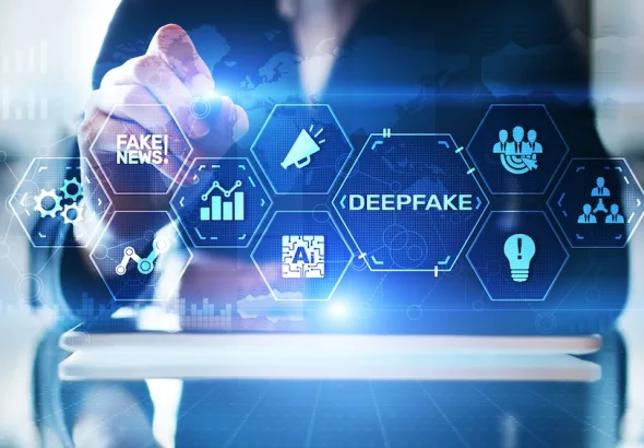Deepfake deep learning fake news generator modern internet technology concept. Photo: Caitlin Johnstone/file photo.