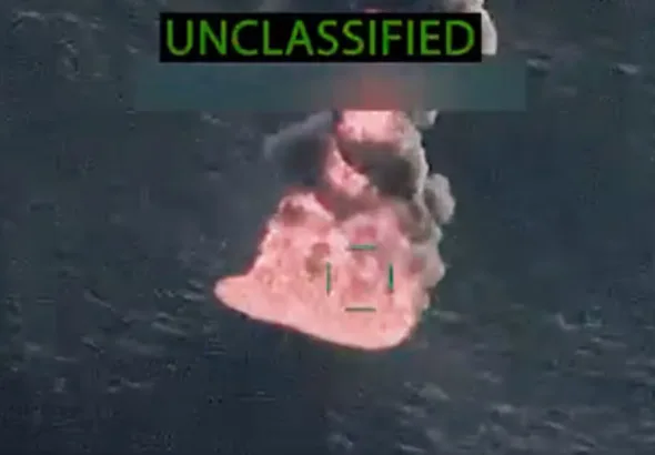 US military strike on a vessel in the Eastern Pacific on October 27, 2025. Photo: X/Pete Hegseth.