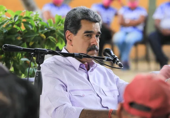 Venezuelan President Nicolás Maduro during a meeting with communards in Aragua state on Wednesday, November 12, 2025. Photo: Venezuela's Presidential Press.