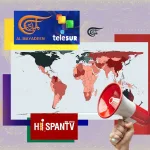 Collage of Global South media logos on a world map. Illustration: Zeinab el-Hajj/Al-Mayadeen English.