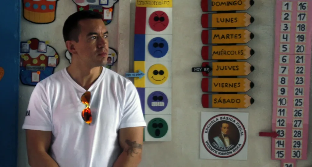 Ecuadorian President Daniel Noboa during the November 16, 2025, referendum. Photo: Gerardo Menoscal/AFP/Getty Images.