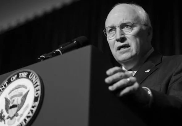 US Vice-President Cheney: address to the 35th Conservative Political Action Conference (CPAC). Photo: caitlinjohnstone.com.