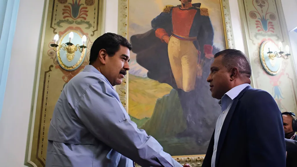 Venezuelan President Nicolas Maduro meets then Nueva Esparta Governor Alfredo DĂaz at Miraflores Palace. Photo: Venezuelan Presidential Press/file photo.