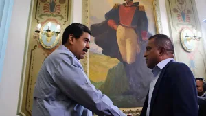Venezuelan President Nicolas Maduro meets then Nueva Esparta Governor Alfredo Díaz at Miraflores Palace. Photo: Venezuelan Presidential Press/file photo.