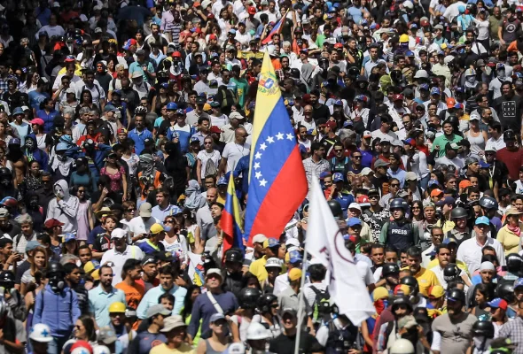 A massive protest in Venezuela. Photo: Black Agenda Report.