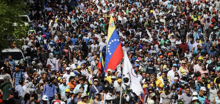 A massive protest in Venezuela. Photo: Black Agenda Report.