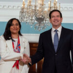 US Secretary of State Marco Rubio (right) meets Canada's Foreign Minister Anita Anand at the State Department in Washington, on Aug. 21, 2025. Photo: AP/Cliff Owen/file photo.