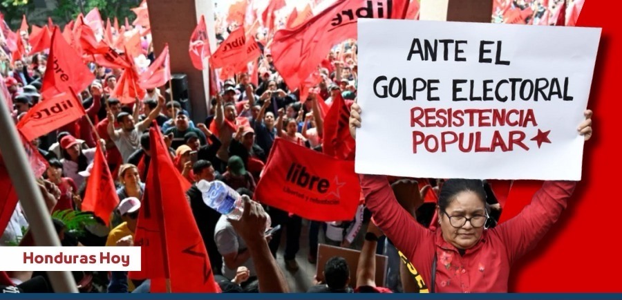 Demonstrators protest against the coup in Honduras. Photo: Honduras Hoy.
