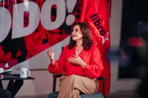 Honduran presidential candidate of LIBRE party, Rixi Moncada, speaks to Telesur about the irregularities in the November 30 elections. Photo: Facebook/Rixi Presidenta.