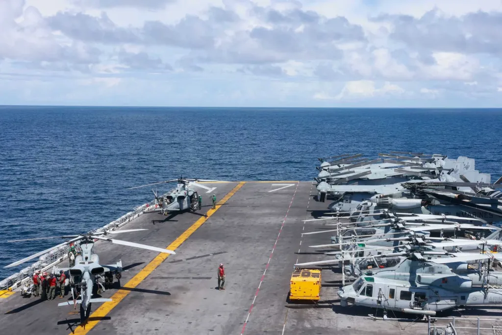 Part of the US military deployment targeting Venezuela in the Caribbean Sea. Photo: US Department of War.