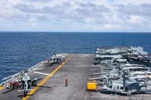 Part of the US military deployment targeting Venezuela in the Caribbean Sea. Photo: US Department of War.