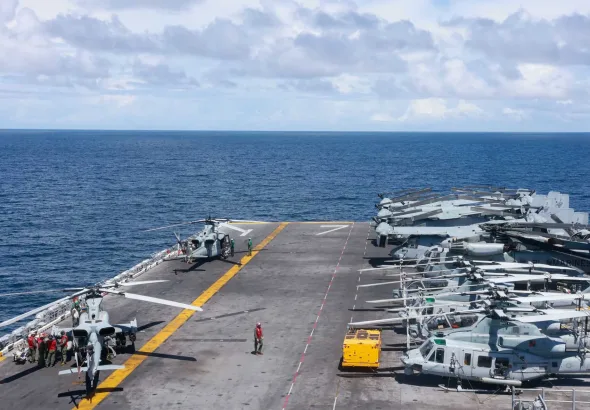 Part of the US military deployment targeting Venezuela in the Caribbean Sea. Photo: US Department of War.