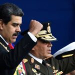 Venezuelan President Nicolás Maduro next to Defense Minister Vladimir Padrino during the president's inauguration for his second term in 2020. Photo: AFP/Getty Images.