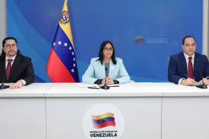 Venezuelan Vice President Delcy Rodríguez issuing a statement about the theft of CITGO by the US government. Caracas, Dec. 2, 2025. Photo: Venezuelan Presidential Press.
