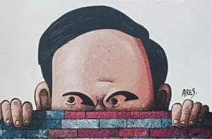 Artwork from the cover of the new book, 'Rubio: An Uncontrollable Mythomaniac.' Photo: Ares/via Granma.