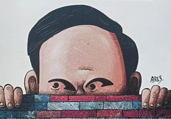 Artwork from the cover of the new book, 'Rubio: An Uncontrollable Mythomaniac.' Photo: Ares/via Granma.