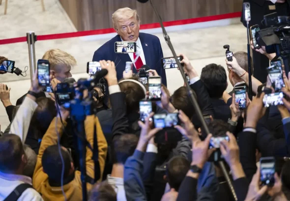 In his speech at the World Economic Forum in Davos, Trump boasted about the military operation against Venezuela. Photo: EFE.