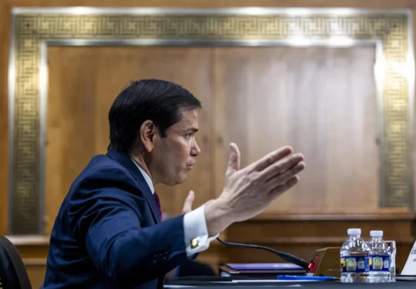 US National Security Advisor and Secretary of State Marco Rubio attempted to justify US crimes in Venezuela before the US Senate Foreign Relations Committee. Photo: EFE
