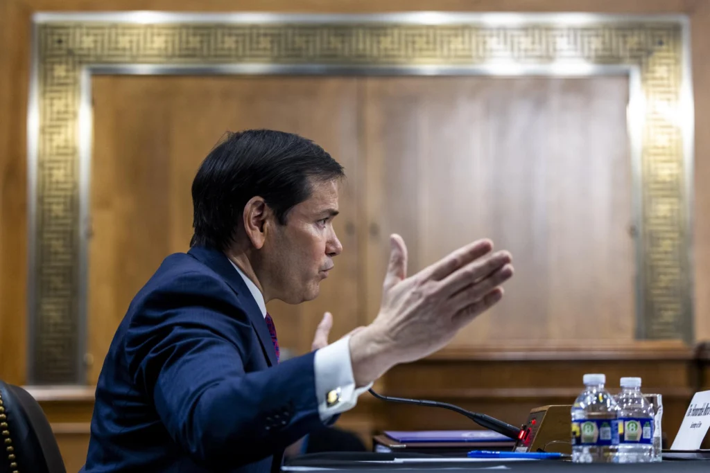 US National Security Advisor and Secretary of State Marco Rubio attempted to justify US crimes in Venezuela before the US Senate Foreign Relations Committee. Photo: EFE