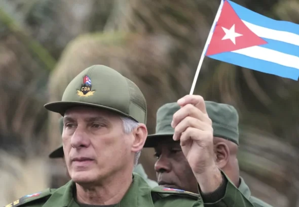 Miguel Díaz-Canel, the current President of Cuba, this photo was taken as Díaz-Canel attended a government-organized rally in January 2026 in Havana to protest the death of 32 Cuban officers who were killed during a US terror operation in Venezuela leading to the kidnapping of Venezuelan President Nicolás Maduro. Photo: AP.